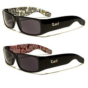 2 Pack 9006 Locs Sunglasses 1 Red and 1 White Bandana
